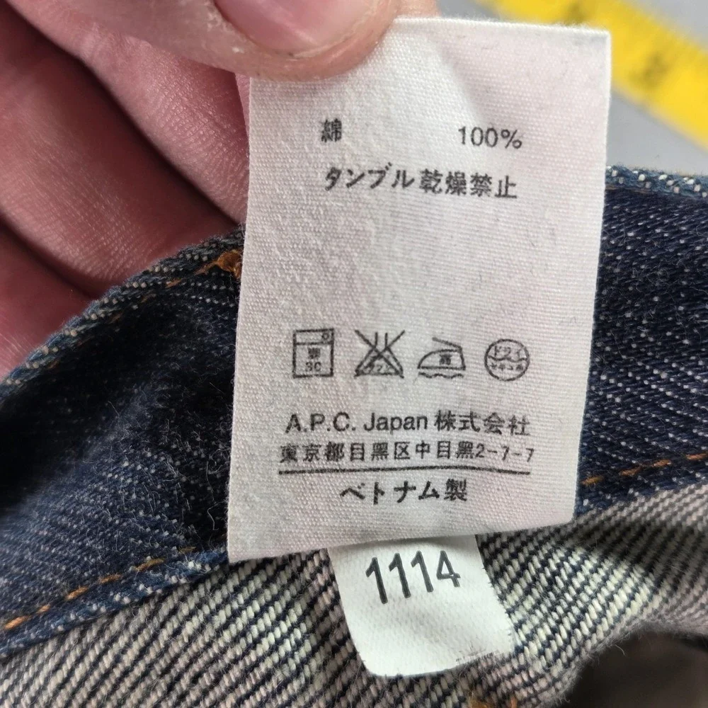 A.P.C. Jeans Mens Blue Dark‎ Wash Slim Whiskers Honeycomb Fits 31x29
